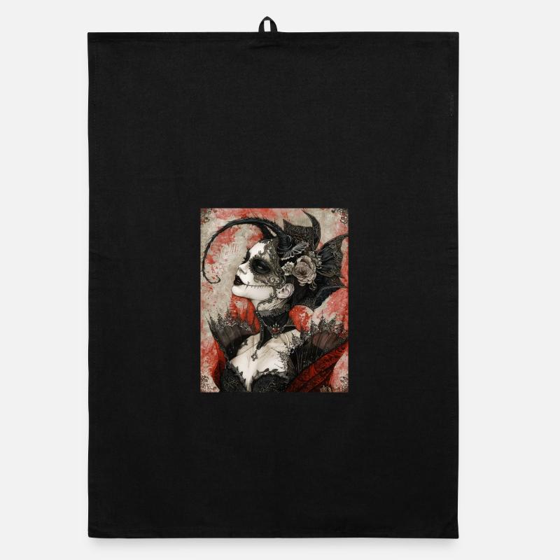 Dark Gothic Diva Organic Geschirrtuch