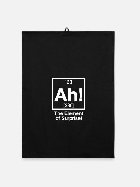 Ah! Element Überraschung - Organic Geschirrtuch - Schwarz - Vorne