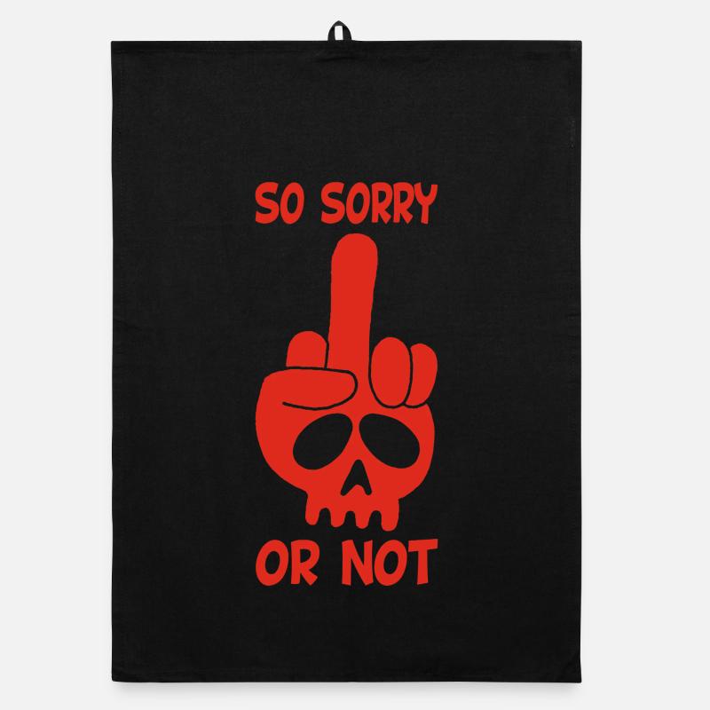 Rude Red Skull Organic dish towel