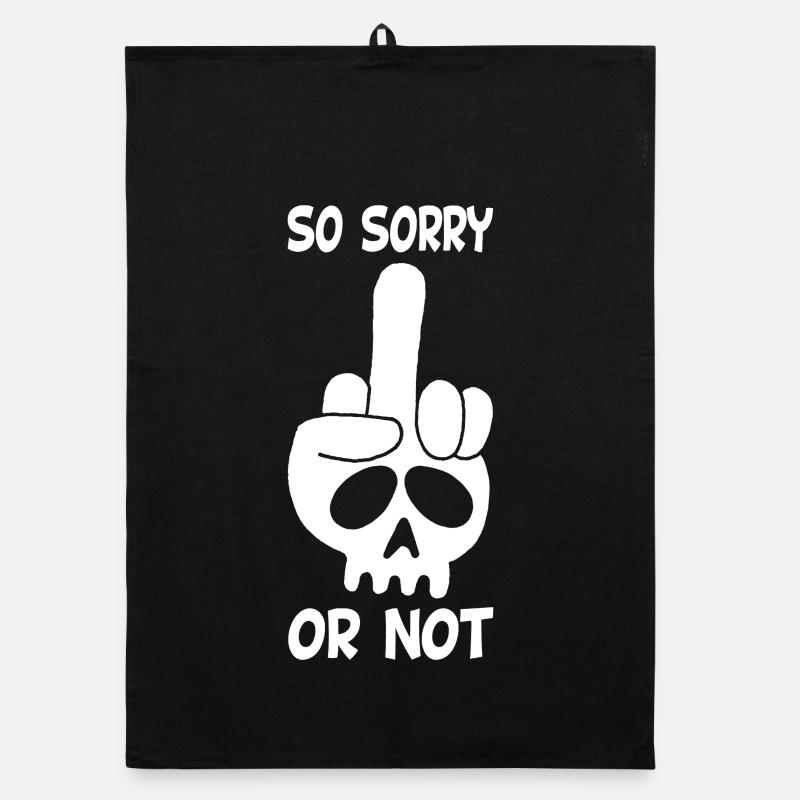 Rude White Skull Organic dish towel