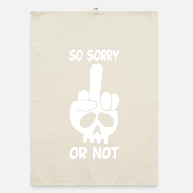 Rude White Skull Organic dish towel
