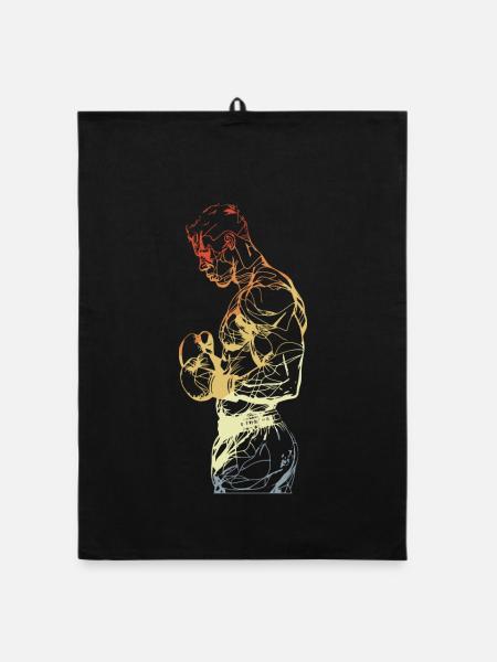 Vintage Boxer - Organic Geschirrtuch - Schwarz - Vorne