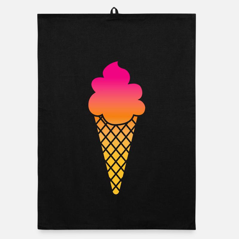 Icecream Eis Sommer Waffel Eisdiele Urlaub Symbol Organic Geschirrtuch