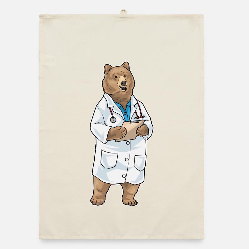 Stéthoscope Bear Doctor Torchon bio