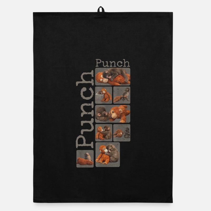 Süßer Baby Affe gibt Faustschlag Monkey Punch Organic Geschirrtuch
