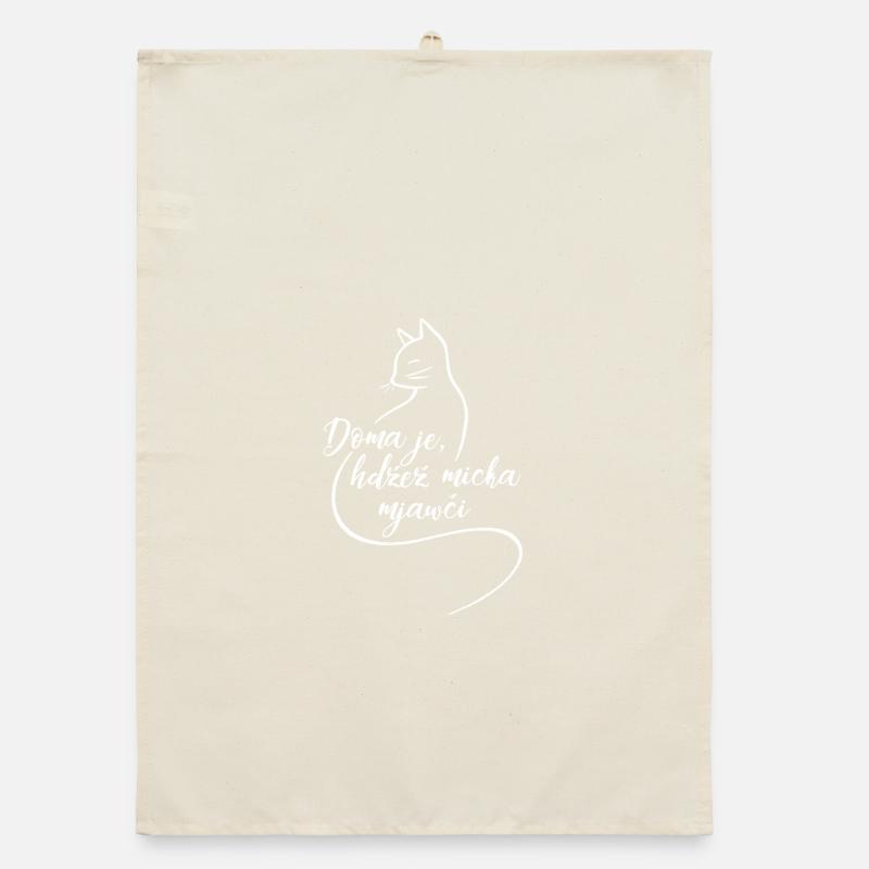 Doma je, hdźež micka mjawči. Organic dish towel