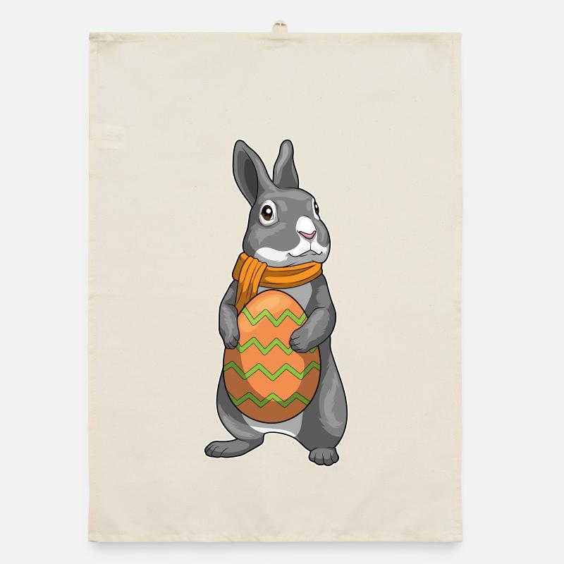Œuf de Pâques du lapin de Pâques Torchon bio