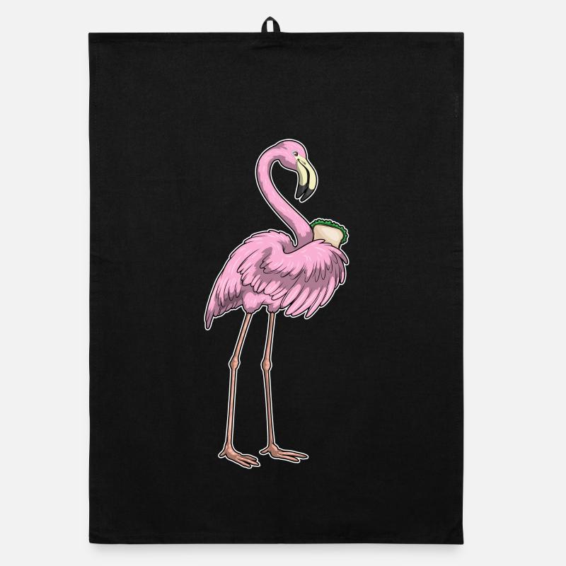 Flamingo Sandwich Organic Geschirrtuch