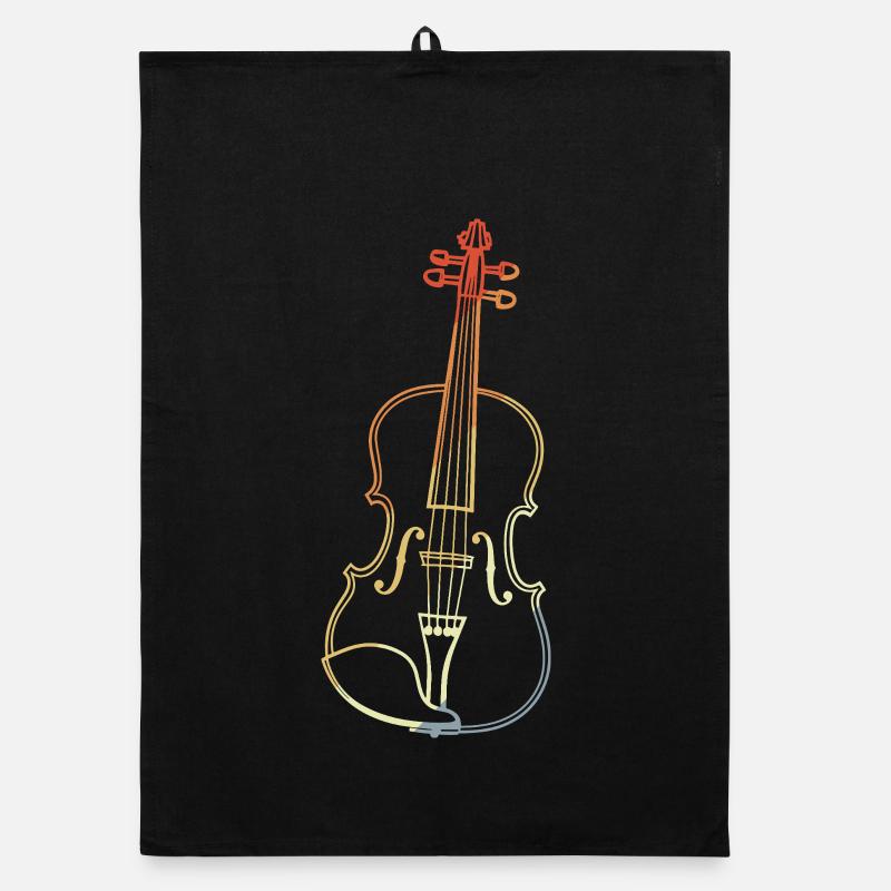 Dessin de violon vintage Torchon bio