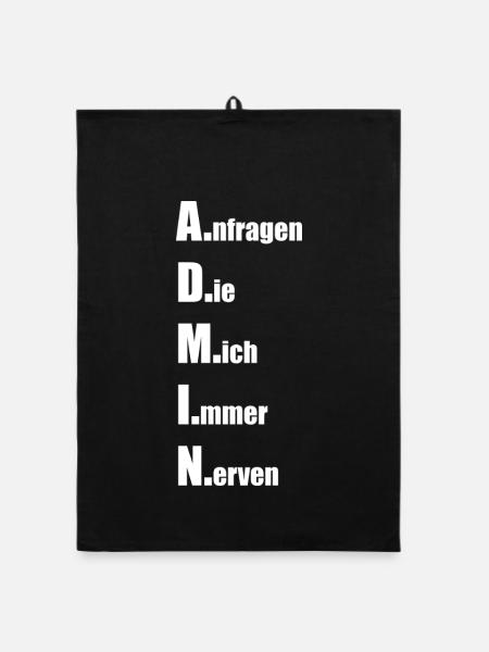A.nfragen D.ie M.ich I.mmer N.erven - Organic Geschirrtuch - Schwarz - Vorne