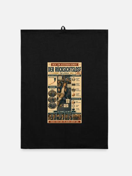 Der Rücksichtslose – Hauptsache ich zuerst - Organic Geschirrtuch - Schwarz