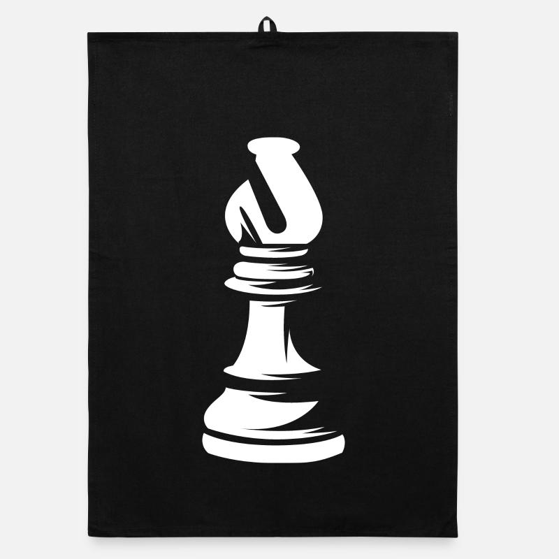 bishop läufer schach figur chess symbol Grafik - Organic Geschirrtuch - Schwarz