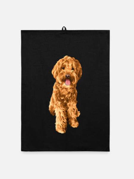 Goldendoodle Schnoodle - Organic Geschirrtuch - Schwarz - Vorne