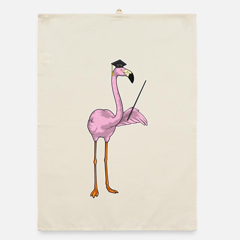 Flamingo Lehrer Zeigestab Schule Organic Geschirrtuch