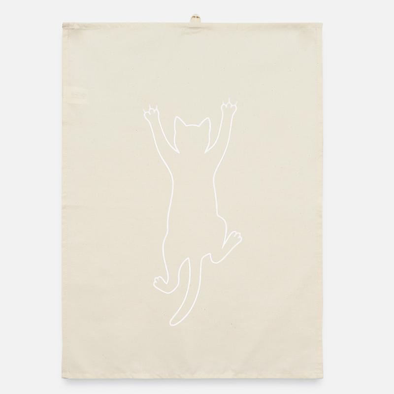Climbing cat. Organic dish towel