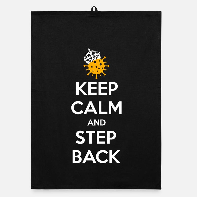 Keep calm and step back Organic dish towel