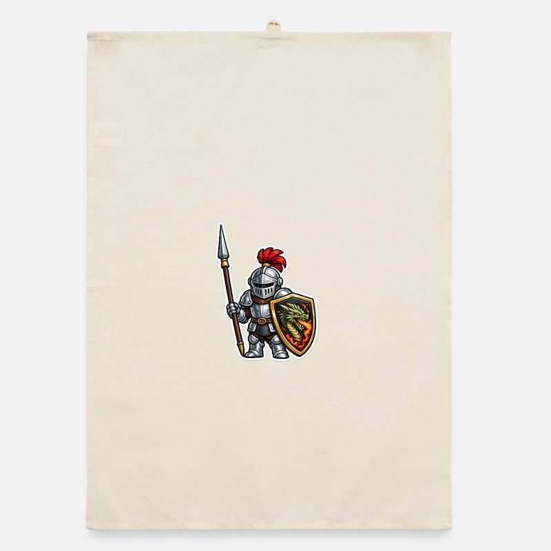 Great Knight with Dragon Shield . AI generated Organic dish towel