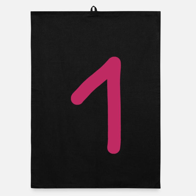 1 Nummer eins Zahl rosa rot Geburtstag Organic Geschirrtuch