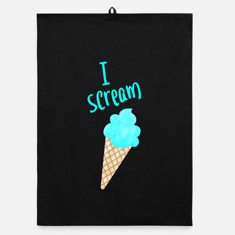 I scream Icecream Eis Fan Eiscreme coole Sprüche Organic Geschirrtuch