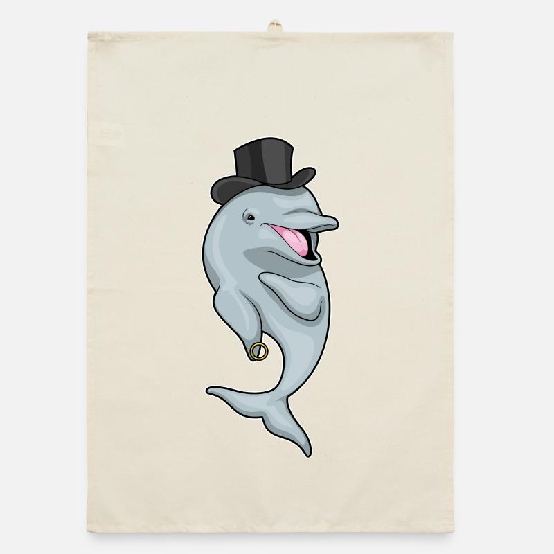 Dolphin Groom Wedding Ring Wedding Organic dish towel
