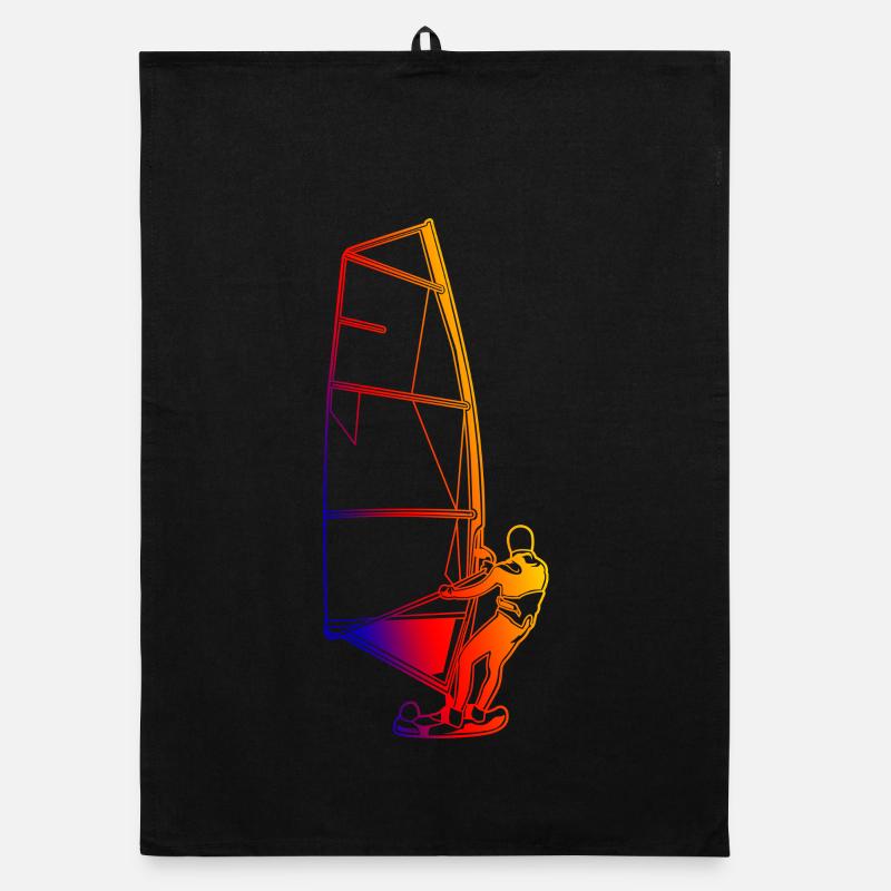 Retro Windsurfer Organic Geschirrtuch