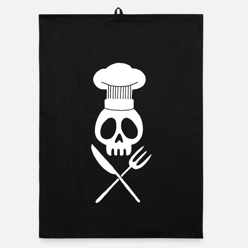 Cook's Skull (White) Organic dish towel