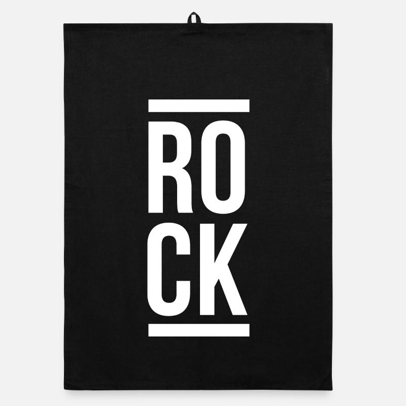 Rock Bold Vertikale Typografie Organic Geschirrtuch