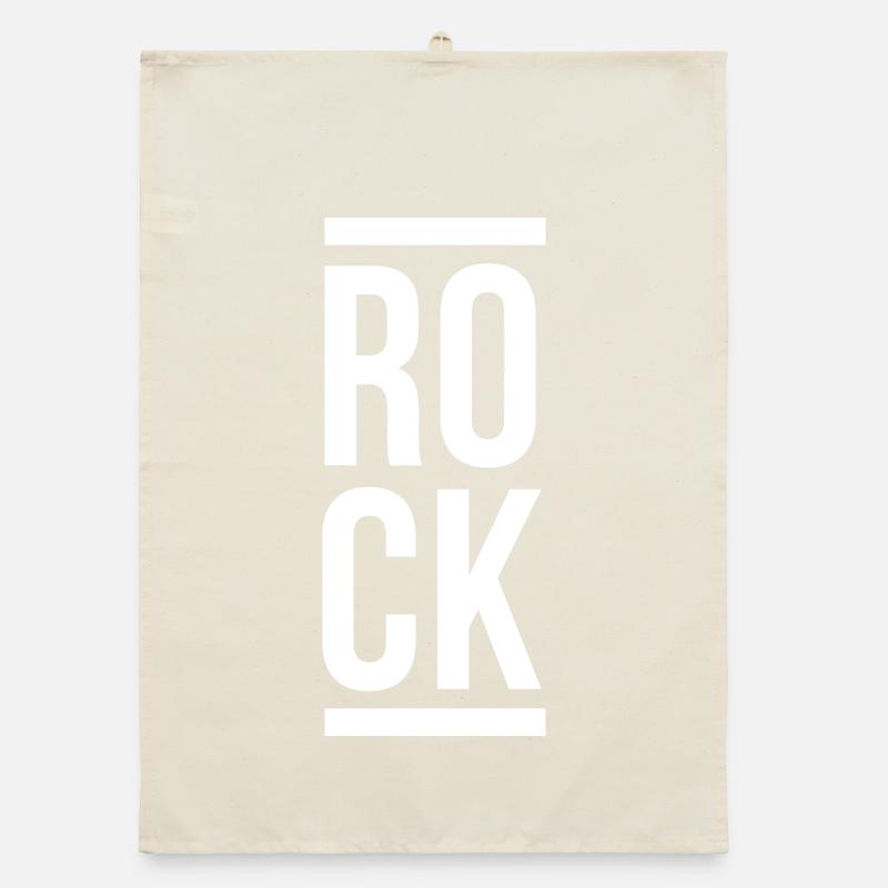 Rock Bold Vertical Typography Organic dish towel