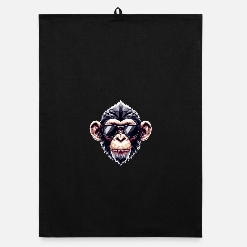Monkey Glasses Polygon Organic dish towel