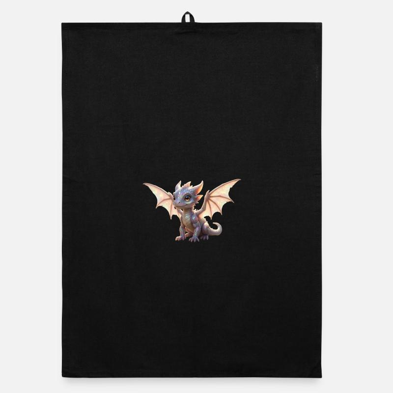 Iris Dragon: Iridescent Winged Dragon Organic dish towel