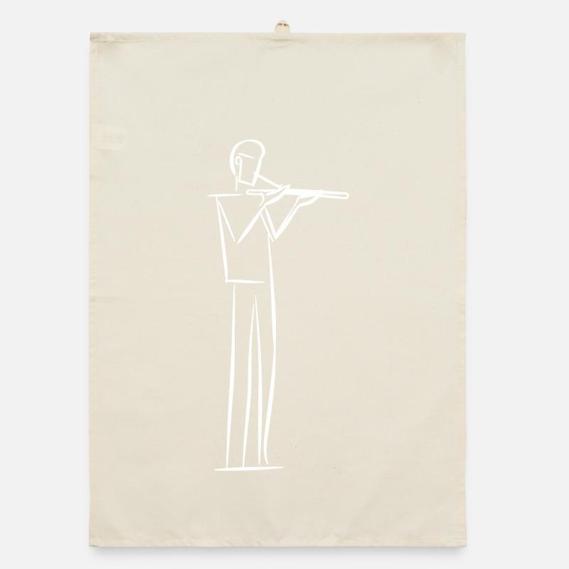 Flötist Line Art Organic Geschirrtuch