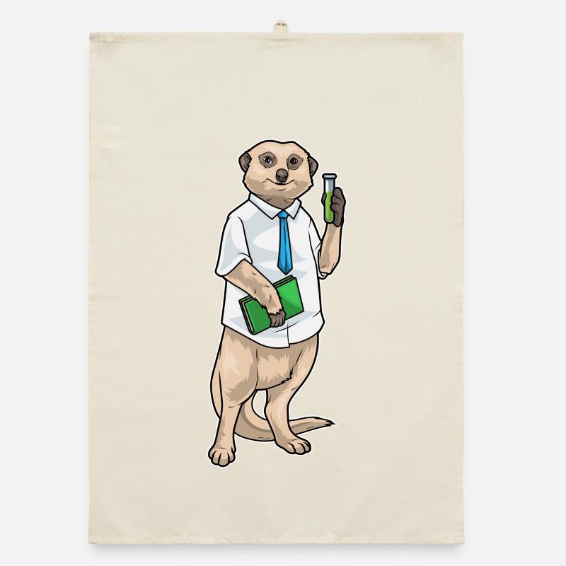 Suricate Professeur de chimie Tube à essai Torchon bio