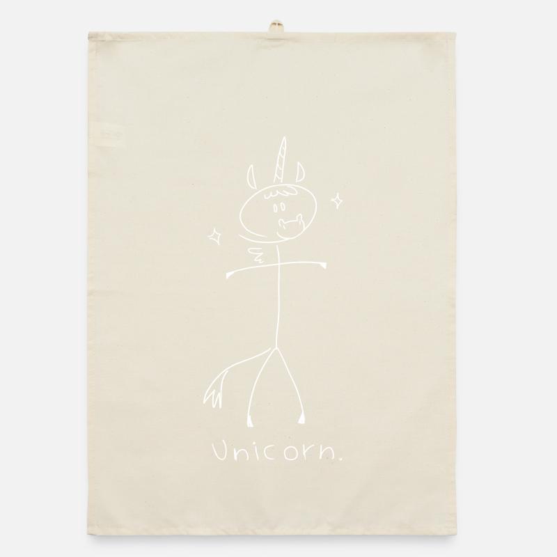 Licorne. (lignes blanches) (par Leni Riosa) Torchon bio