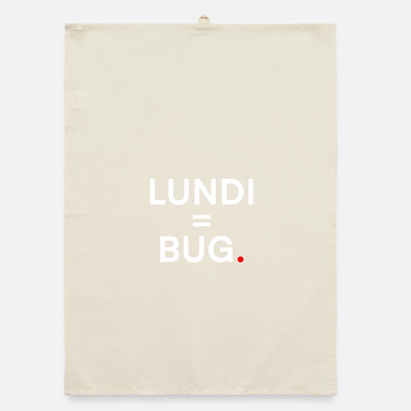 MONDAY = BUG. Humor Monday Office Organic dish towel
