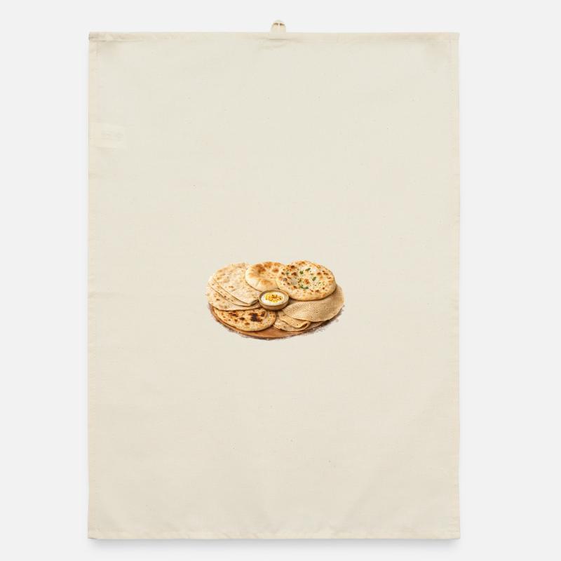 International flatbread platter Organic dish towel