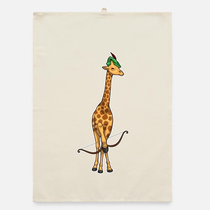 Giraffe Archer Bow Organic dish towel