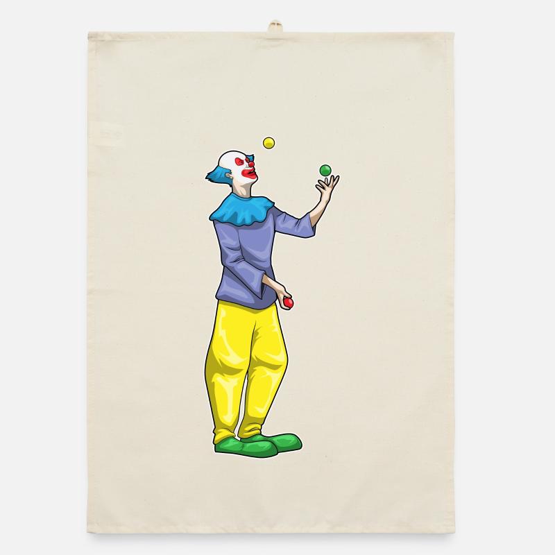 Jonglage d’Halloween avec les clowns Torchon bio