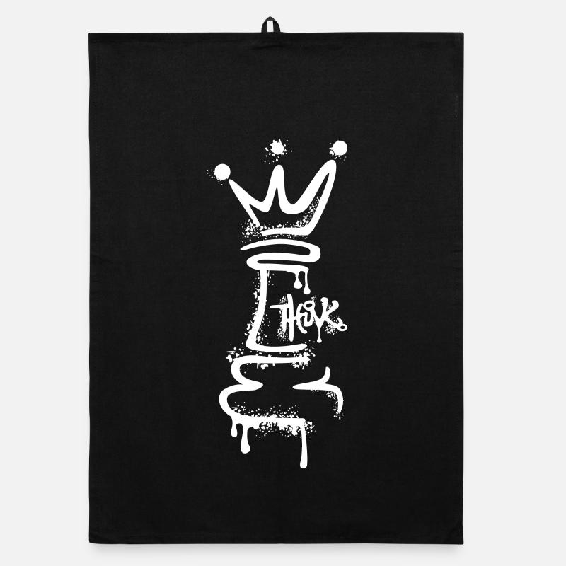 Chess Graffiti King Think Symbole Joueur d’échecs Torchon bio