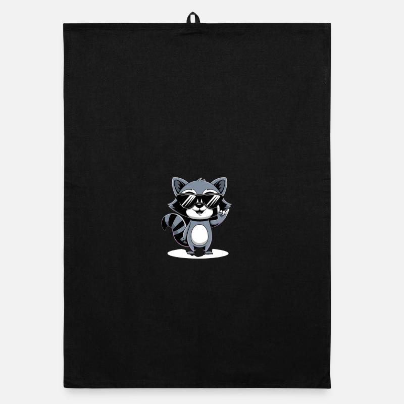 Raton laveur cool avec lunettes de soleil Torchon bio