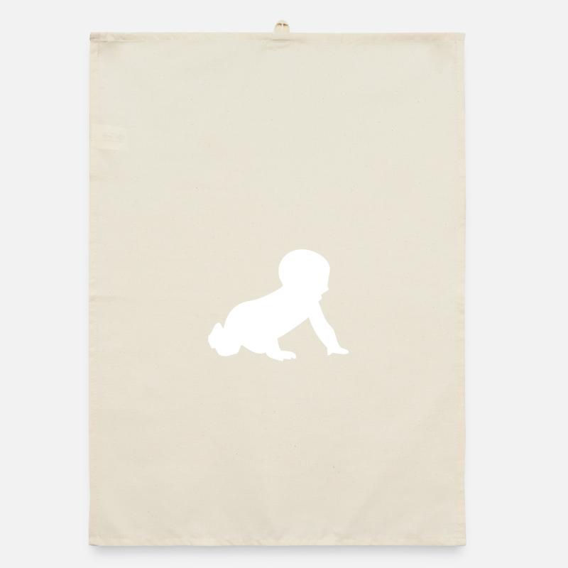 Silhouette de bébé rampant Torchon bio