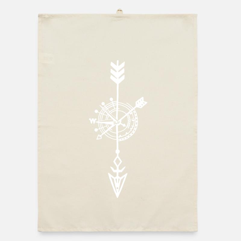 Esquisse d'un compas blanc Torchon bio