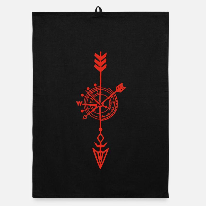 Esquisse d'un compas rouge Torchon bio