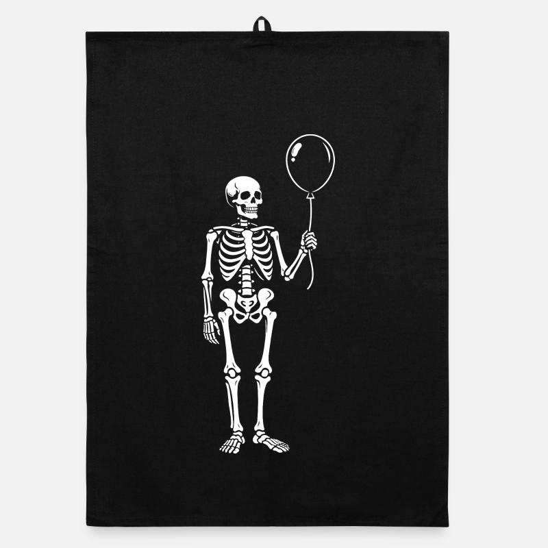 Skelett mit Ballon-Laune Organic Geschirrtuch