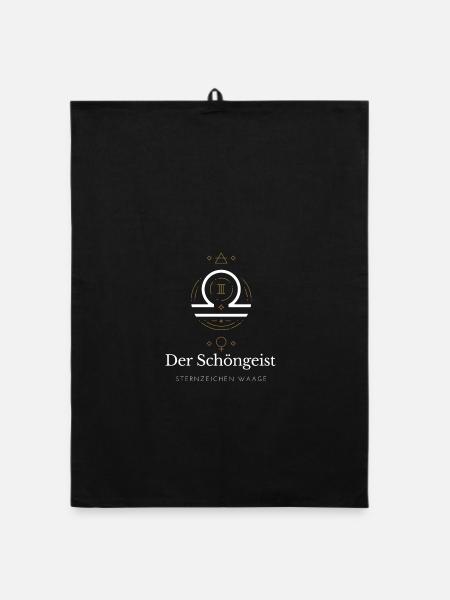 Der Schöngeist - Sternzeichen Waage - Organic Geschirrtuch - Schwarz - Vorne