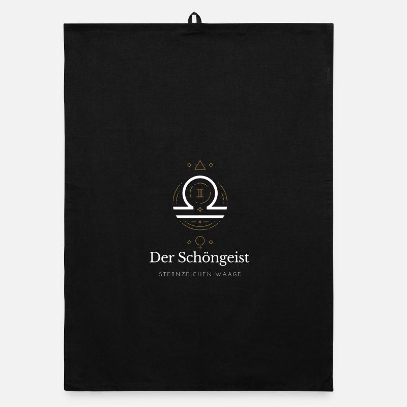 Der Schöngeist - Sternzeichen Waage - Organic Geschirrtuch - Schwarz