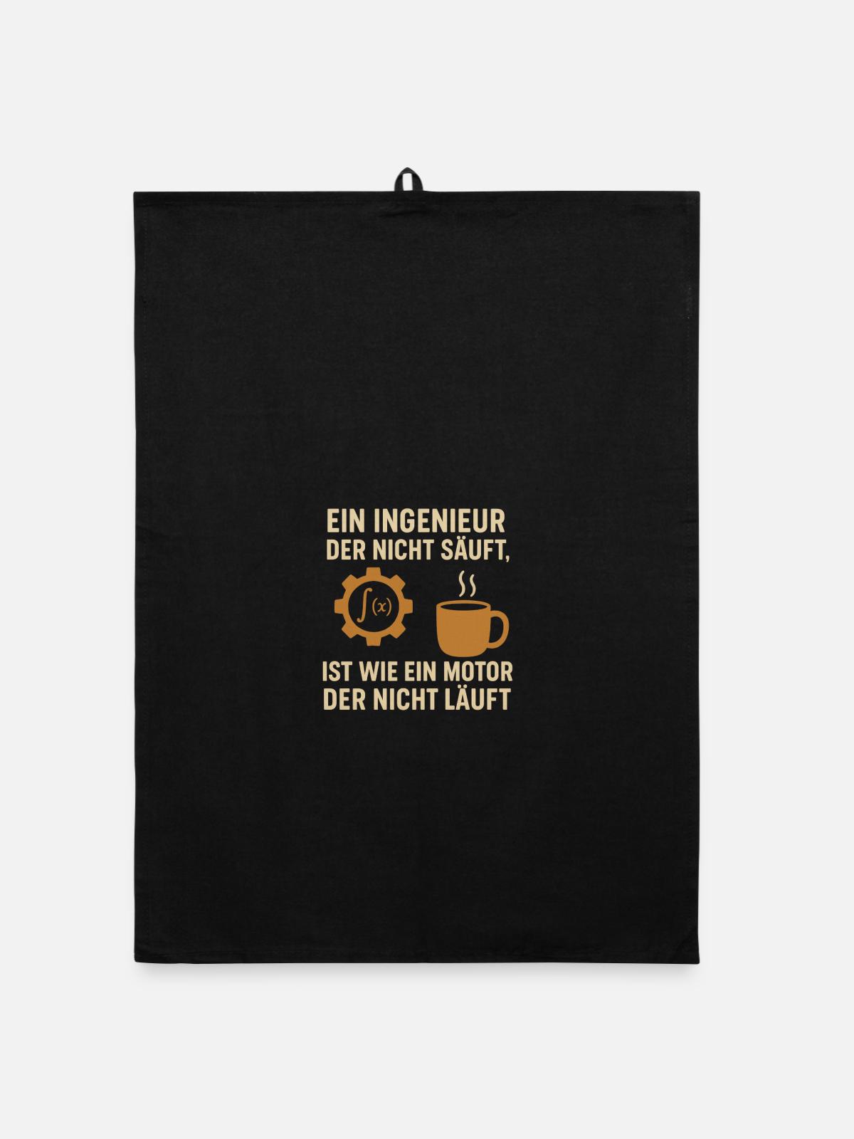 Ingénieur Humour Coffee Engine - Torchon bio - noir - Devant