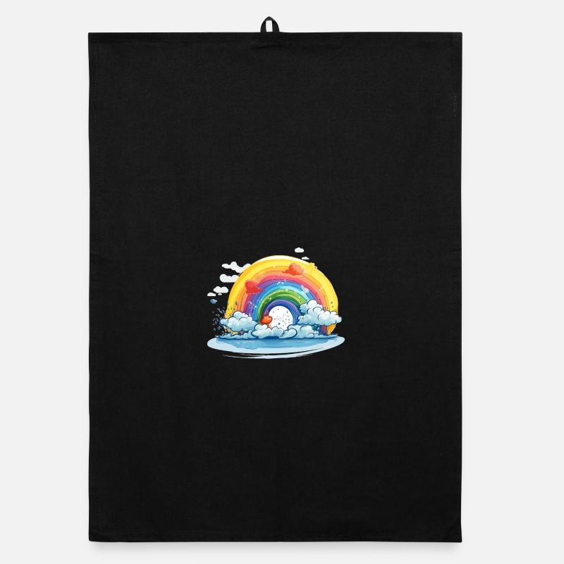 Regenbogen Pride - Organic Geschirrtuch - Schwarz