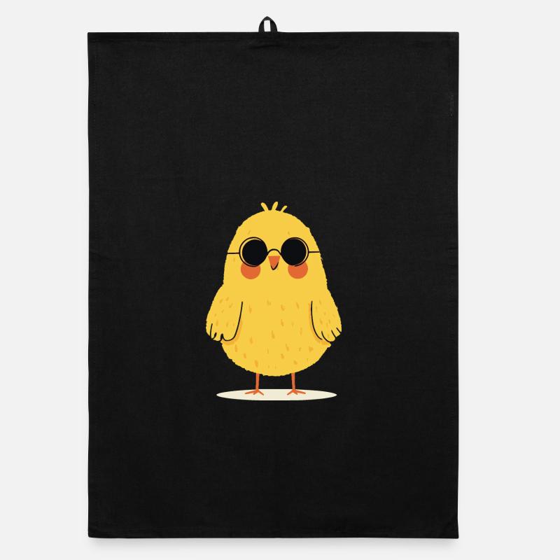 Chick with sunglasses Organic dish towel