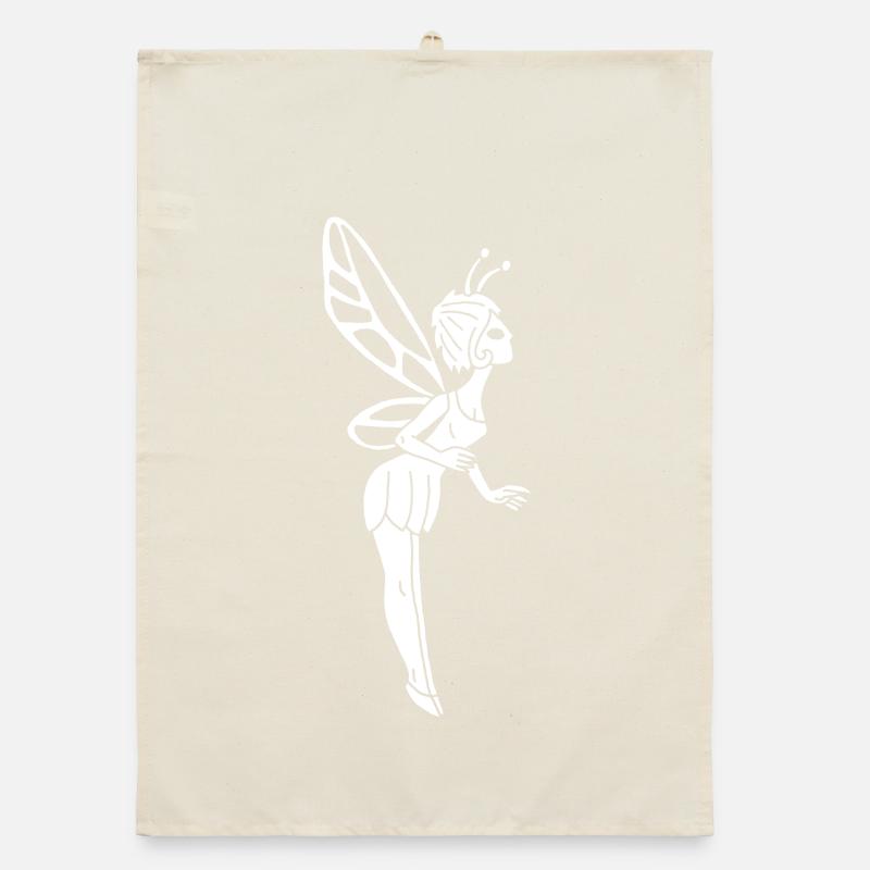 Fée porte bonheur blanche Torchon bio