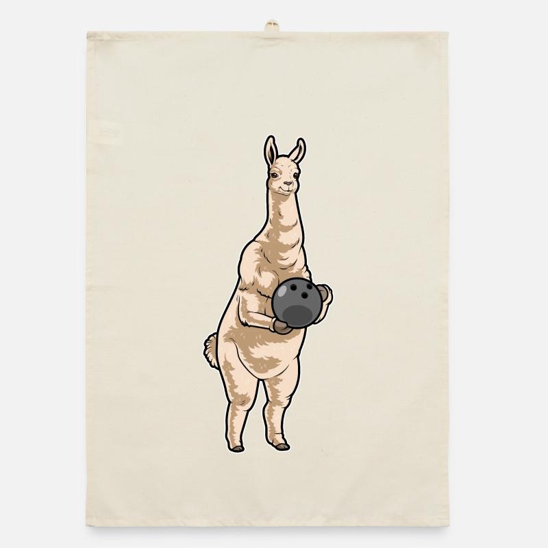 Llama Bowling Boule de bowling Torchon bio